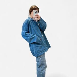 Vintage Denim Chore Jacket Oversized Blue